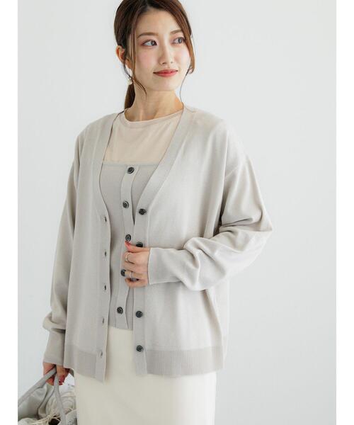 Te chichi（テチチ）の「12G天竺Vネックミドルカーディガン（カーディガン/ボレロ・レディース・ブラック/シルバー/オフホワイト/ピンク・F）」の17枚目の写真