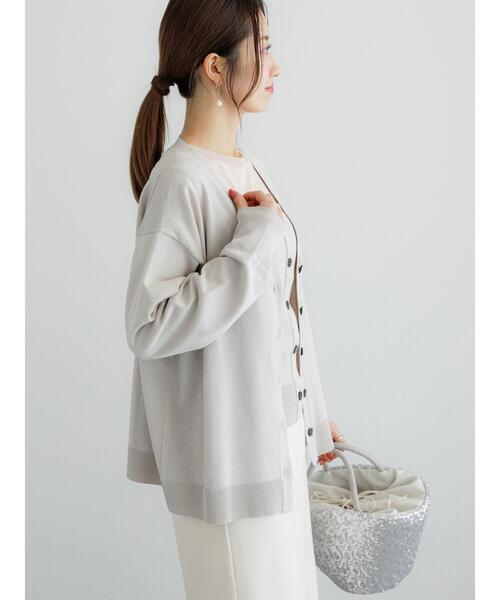 Te chichi（テチチ）の「12G天竺Vネックミドルカーディガン（カーディガン/ボレロ・レディース・ブラック/シルバー/オフホワイト/ピンク・F）」の18枚目の写真