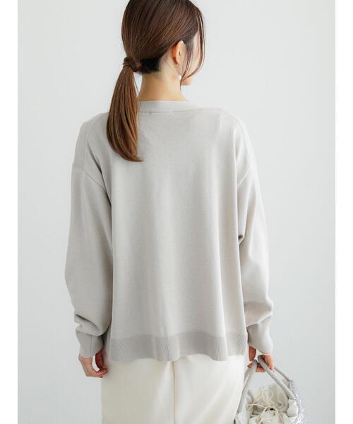 Te chichi（テチチ）の「12G天竺Vネックミドルカーディガン（カーディガン/ボレロ・レディース・ブラック/シルバー/オフホワイト/ピンク・F）」の19枚目の写真