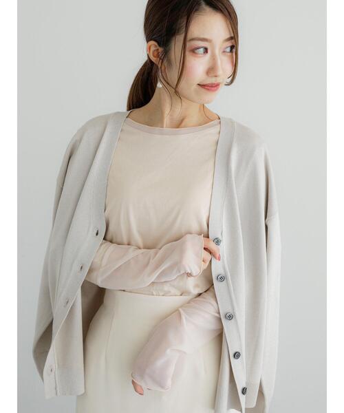 Te chichi（テチチ）の「12G天竺Vネックミドルカーディガン（カーディガン/ボレロ・レディース・ブラック/シルバー/オフホワイト/ピンク・F）」の22枚目の写真