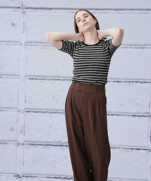 Apo(s)ture(アポスチャー)の「ARIA-008/ギャバストレッチハイウエストワイドパンツ(スラックス・レディース・グレー/ブラック/ベージュ/ブラウン・XS/S/M/L/XL)」の20枚目の写真