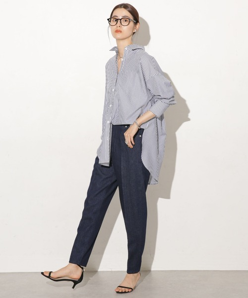 ハイウエストテーパードカラーデニムパンツ（デニムパンツ）｜nano･universe（ナノユニバース）