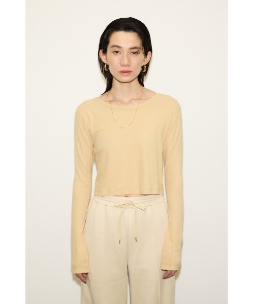 THROW by SLY(スローバイスライ)の「THROW 2P LAYERED TOPS ツーピー レイヤード トップス(Tシャツ/カットソー・レディース・ベージュ/ブラック・FREE)」の10枚目の写真