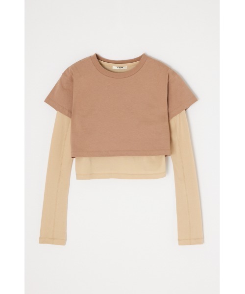 THROW by SLY(スローバイスライ)の「THROW 2P LAYERED TOPS ツーピー レイヤード トップス(Tシャツ/カットソー・レディース・ベージュ/ブラック・FREE)」の15枚目の写真