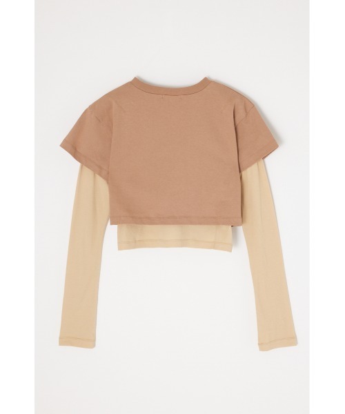 THROW by SLY(スローバイスライ)の「THROW 2P LAYERED TOPS ツーピー レイヤード トップス(Tシャツ/カットソー・レディース・ベージュ/ブラック・FREE)」の16枚目の写真