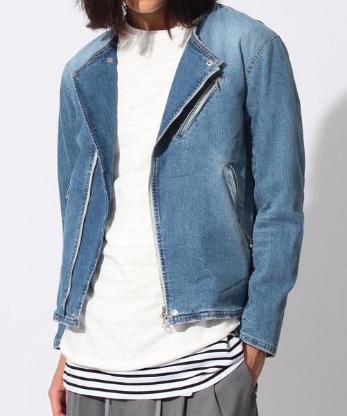 MONKEY TIME（モンキータイム）の「＜monkey time＞∴ SV S/DNM NO/CLR W/RDS/アウター（デニムジャケット・メンズ・ライトブルー/コバルトブルー・MEDIUM/X-LARGE/LARGE/SMALL）」の2枚目の写真