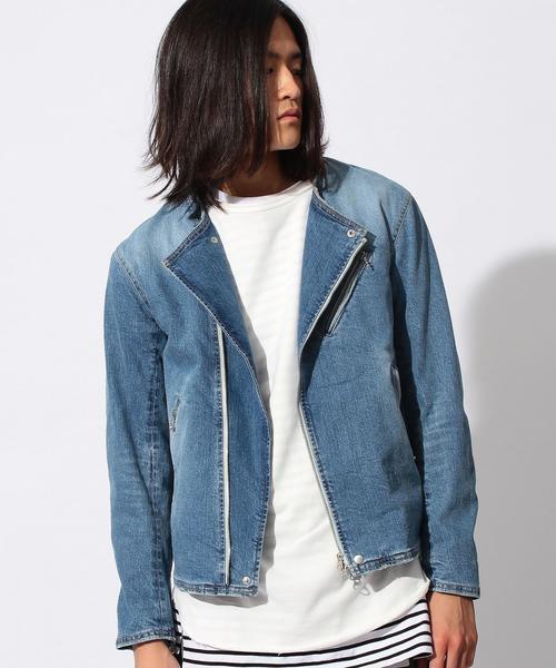 MONKEY TIME（モンキータイム）の「＜monkey time＞∴ SV S/DNM NO/CLR W/RDS/アウター（デニムジャケット・メンズ・ライトブルー/コバルトブルー・MEDIUM/X-LARGE/LARGE/SMALL）」の4枚目の写真