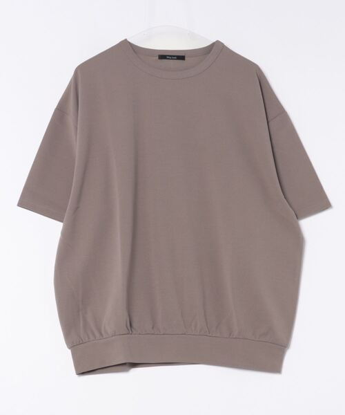 Bling Leads（ブリングリーズ）の「【Bl】【Bling Leads】梨地　オーバーサイズクルーネックTシャツ（Tシャツ/カットソー・メンズ・チャコールグレー/グレイッシュベージュ/オフホワイト・LARGE/MEDIUM）」の8枚目の写真