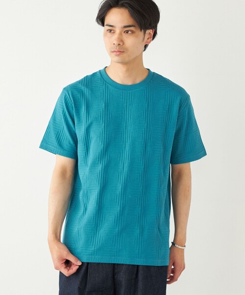 KKKKKK 水色 Tシャツ サイズ3 セール】SHIPS Colors:リンクス ジャカード TEE（Tシャツ