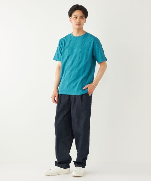 セール】SHIPS Colors:リンクス ジャカード TEE（Tシャツ