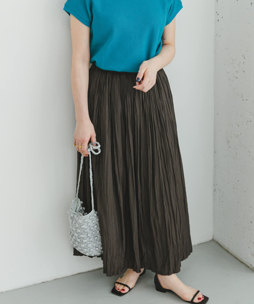 ITEMS URBANRESEARCH(アイテムズ アーバンリサーチ)の「プリーツロングスカート(スカート・レディース・オレンジ系その他/チャコールグレー/ベージュ・FREE)」の11枚目の写真