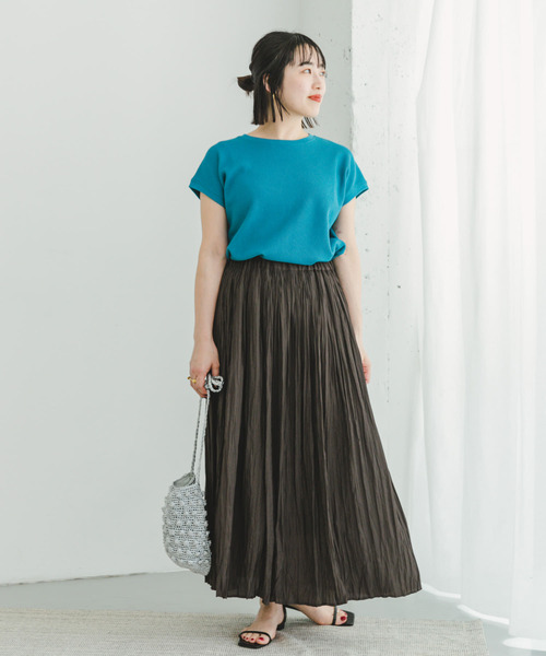 ITEMS URBANRESEARCH(アイテムズ アーバンリサーチ)の「プリーツロングスカート(スカート・レディース・オレンジ系その他/チャコールグレー/ベージュ・FREE)」の8枚目の写真