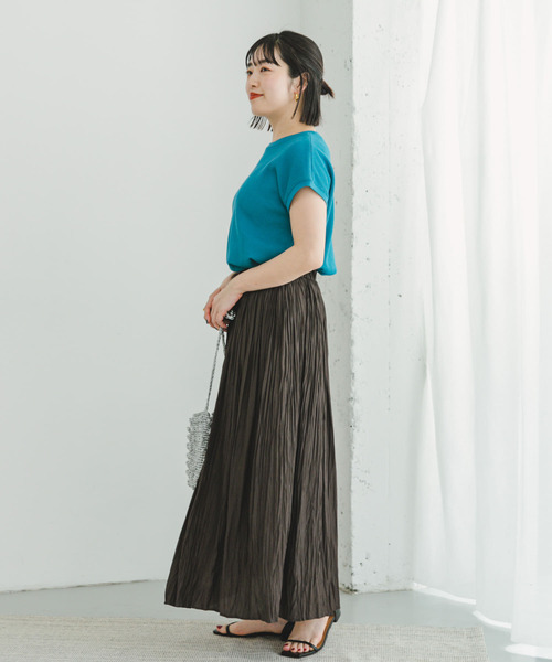 ITEMS URBANRESEARCH(アイテムズ アーバンリサーチ)の「プリーツロングスカート(スカート・レディース・オレンジ系その他/チャコールグレー/ベージュ・FREE)」の7枚目の写真