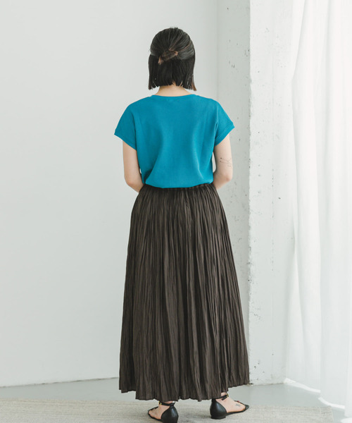 ITEMS URBANRESEARCH(アイテムズ アーバンリサーチ)の「プリーツロングスカート(スカート・レディース・オレンジ系その他/チャコールグレー/ベージュ・FREE)」の6枚目の写真