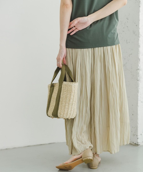 ITEMS URBANRESEARCH(アイテムズ アーバンリサーチ)の「プリーツロングスカート(スカート・レディース・オレンジ系その他/チャコールグレー/ベージュ・FREE)」の4枚目の写真