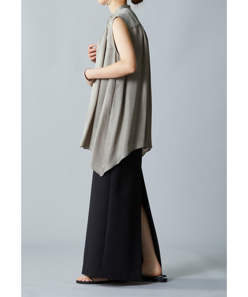 ★最終価格★1er arrondissement キュプラ ブラウス36 グレー リニューアル】キュプラフィブリルTブラウス】｜1er