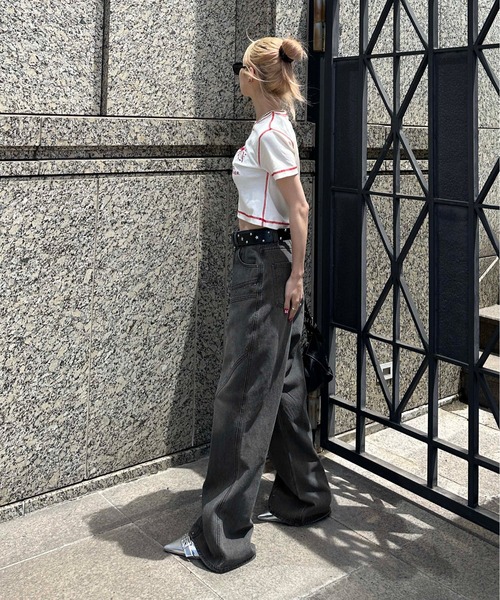 sedacle girl(セダクルガール)の「切り替えスタッズデニム(デニムパンツ・レディース・ライトブルー/ブラック・MEDIUM/SMALL)」の8枚目の写真