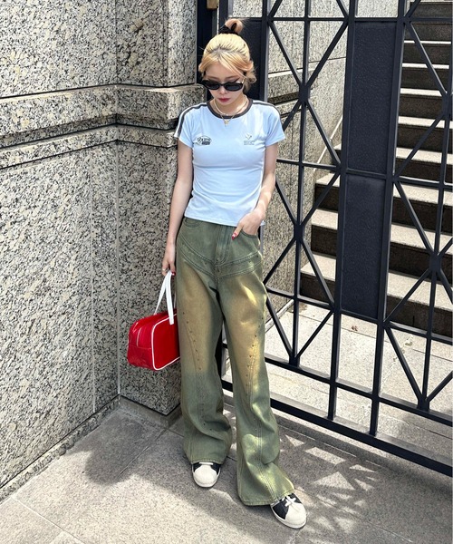 sedacle girl(セダクルガール)の「切り替えスタッズデニム(デニムパンツ・レディース・ライトブルー/ブラック・MEDIUM/SMALL)」の13枚目の写真