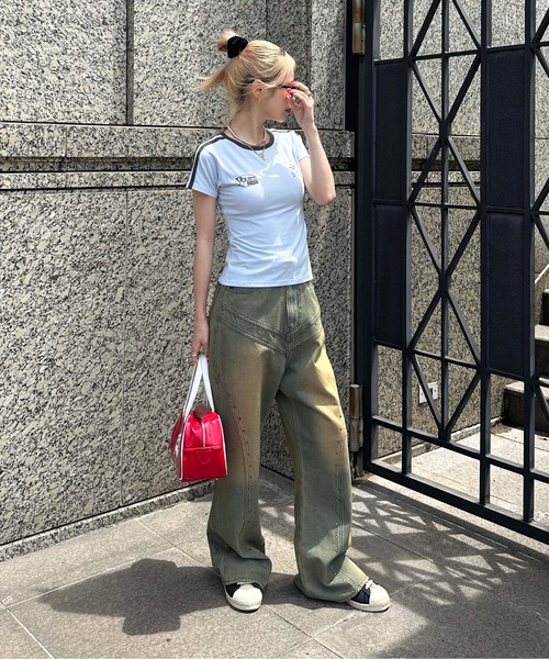 sedacle girl(セダクルガール)の「切り替えスタッズデニム(デニムパンツ・レディース・ライトブルー/ブラック・MEDIUM/SMALL)」の14枚目の写真
