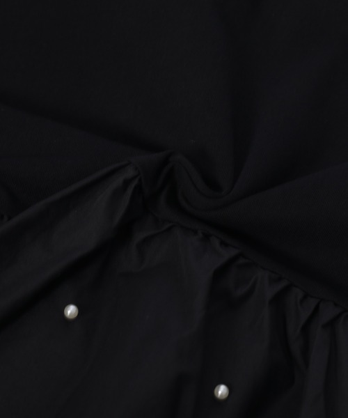 fifth(フィフス)の「ペプラムパールドッキングトップス(Tシャツ/カットソー・レディース・ホワイト/ブラック・M)」の3枚目の写真