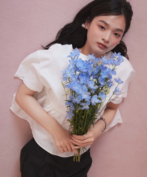 fifth(フィフス)の「ペプラムパールドッキングトップス(Tシャツ/カットソー・レディース・ホワイト/ブラック・M)」の9枚目の写真