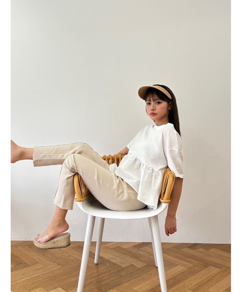 fifth(フィフス)の「ペプラムパールドッキングトップス(Tシャツ/カットソー・レディース・ホワイト/ブラック・M)」の5枚目の写真