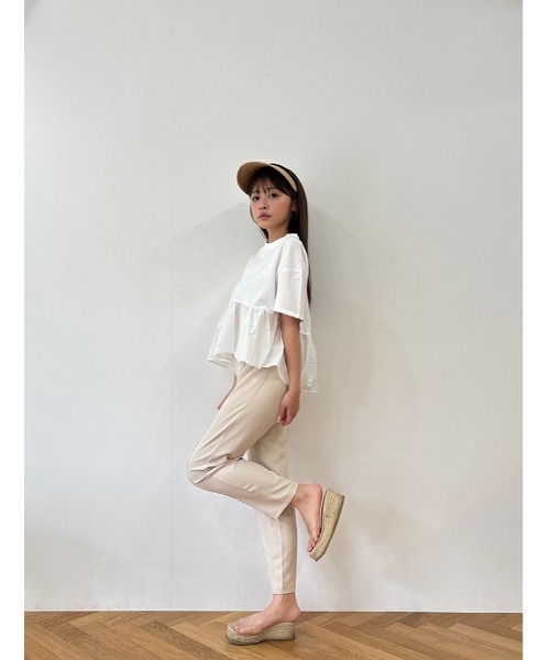 fifth(フィフス)の「ペプラムパールドッキングトップス(Tシャツ/カットソー・レディース・ホワイト/ブラック・M)」の6枚目の写真