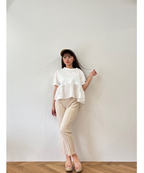 fifth(フィフス)の「ペプラムパールドッキングトップス(Tシャツ/カットソー・レディース・ホワイト/ブラック・M)」の7枚目の写真