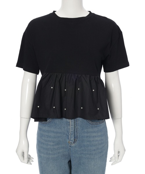 fifth(フィフス)の「ペプラムパールドッキングトップス(Tシャツ/カットソー・レディース・ホワイト/ブラック・M)」の22枚目の写真