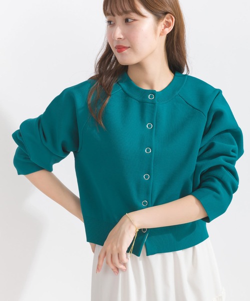 PICCIN（ピッチン）の「配色ドットボタンカーディガン（カーディガン/ボレロ・レディース・エメラルド/ブラック/アイボリー・M）」の21枚目の写真