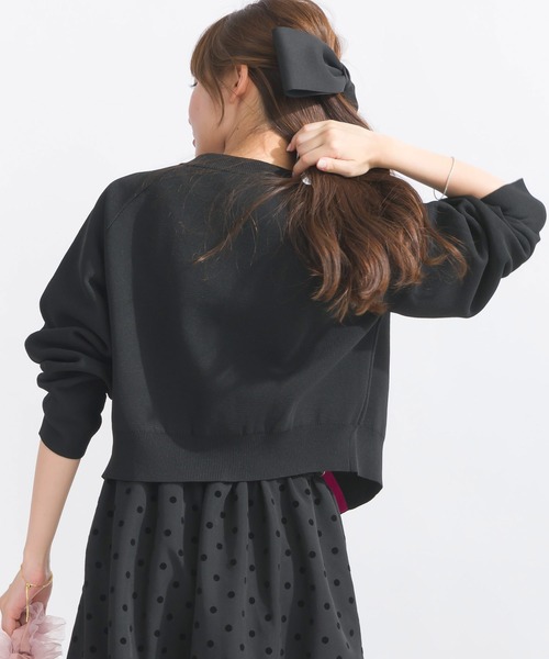 PICCIN（ピッチン）の「配色ドットボタンカーディガン（カーディガン/ボレロ・レディース・エメラルド/ブラック/アイボリー・M）」の14枚目の写真