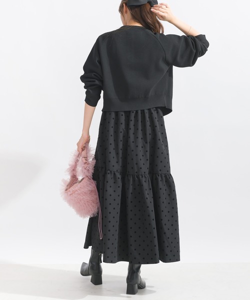 PICCIN（ピッチン）の「配色ドットボタンカーディガン（カーディガン/ボレロ・レディース・エメラルド/ブラック/アイボリー・M）」の17枚目の写真