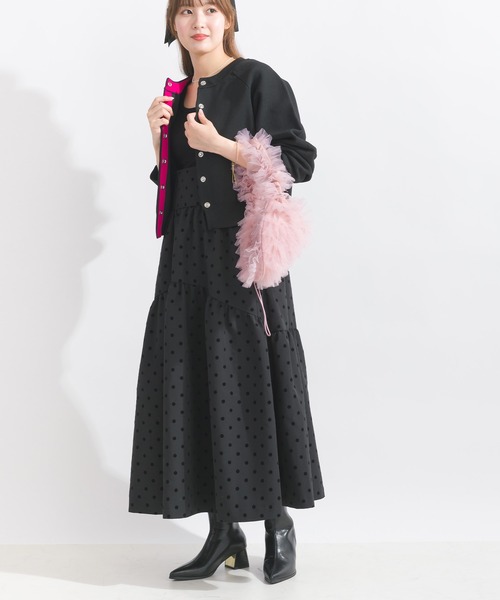 PICCIN（ピッチン）の「配色ドットボタンカーディガン（カーディガン/ボレロ・レディース・エメラルド/ブラック/アイボリー・M）」の19枚目の写真