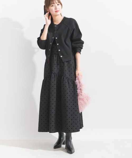 PICCIN（ピッチン）の「配色ドットボタンカーディガン（カーディガン/ボレロ・レディース・エメラルド/ブラック/アイボリー・M）」の16枚目の写真