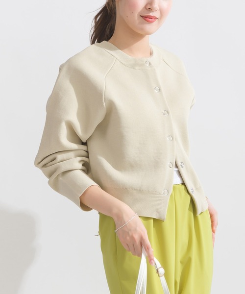 PICCIN（ピッチン）の「配色ドットボタンカーディガン（カーディガン/ボレロ・レディース・エメラルド/ブラック/アイボリー・M）」の7枚目の写真