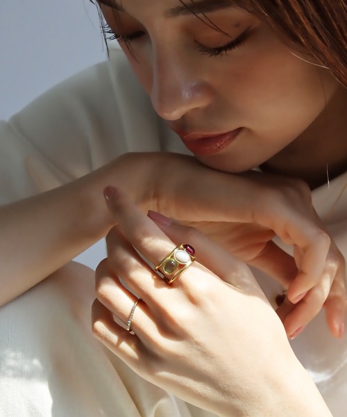 abaskdesign（アバスクデザイン）の「金属アレルギー対応 マルチカカラーニュアンスリング（リング・レディース・A/B・FREE）」の7枚目の写真