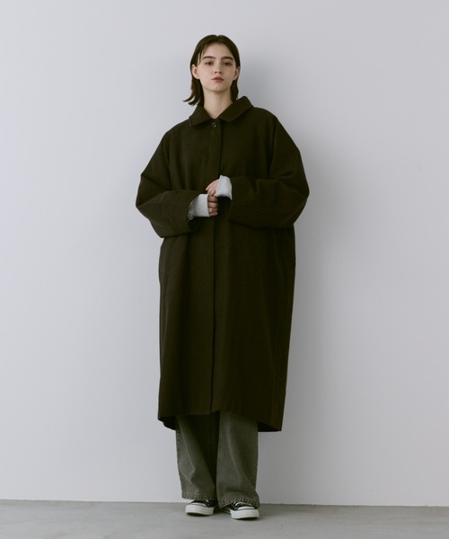 【セール】Loose 2way soutien collar coat / ルーズ2wayステンカラーコート（ステンカラーコート）｜flaner（フラネ）