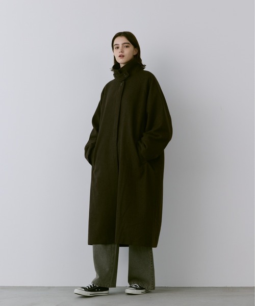 【セール】Loose 2way soutien collar coat / ルーズ2wayステンカラーコート（ステンカラーコート）｜flaner（フラネ）