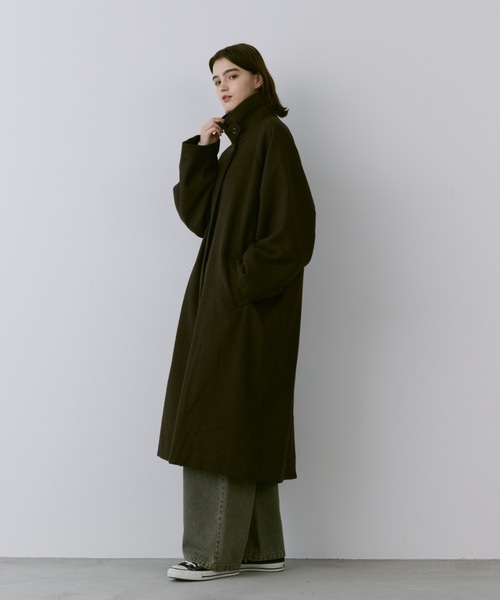 【セール】Loose 2way soutien collar coat / ルーズ2wayステンカラーコート（ステンカラーコート）｜flaner（フラネ）
