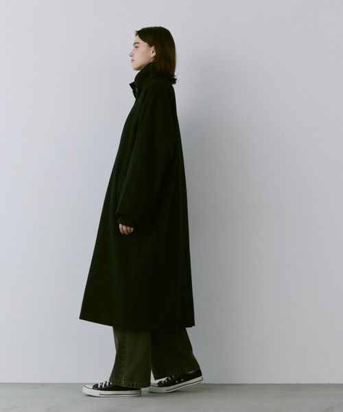 【セール】Loose 2way soutien collar coat / ルーズ2wayステンカラーコート（ステンカラーコート）｜flaner（フラネ）