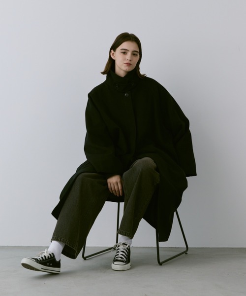 【セール】Loose 2way soutien collar coat / ルーズ2wayステンカラーコート（ステンカラーコート）｜flaner（フラネ）