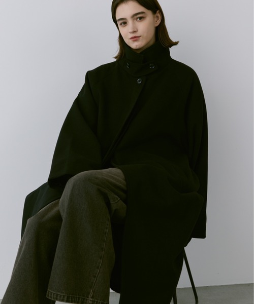【セール】Loose 2way soutien collar coat / ルーズ2wayステンカラーコート（ステンカラーコート）｜flaner（フラネ）
