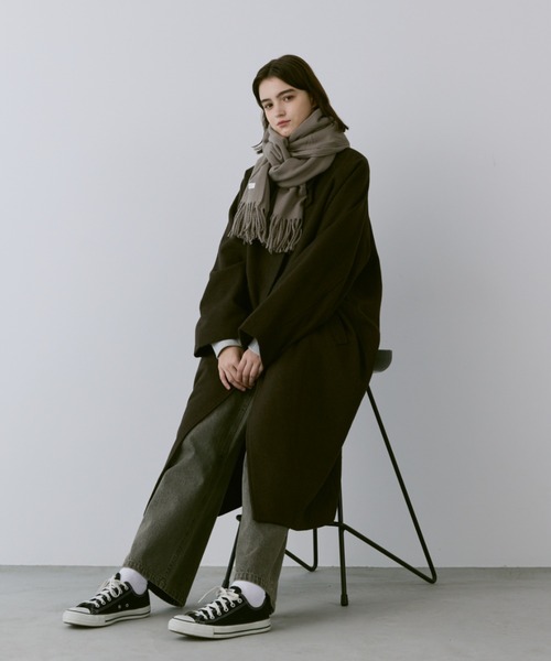 【セール】Loose 2way soutien collar coat / ルーズ2wayステンカラーコート（ステンカラーコート）｜flaner（フラネ）