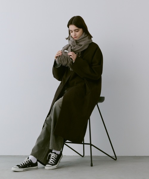 【セール】Loose 2way soutien collar coat / ルーズ2wayステンカラーコート（ステンカラーコート）｜flaner（フラネ）