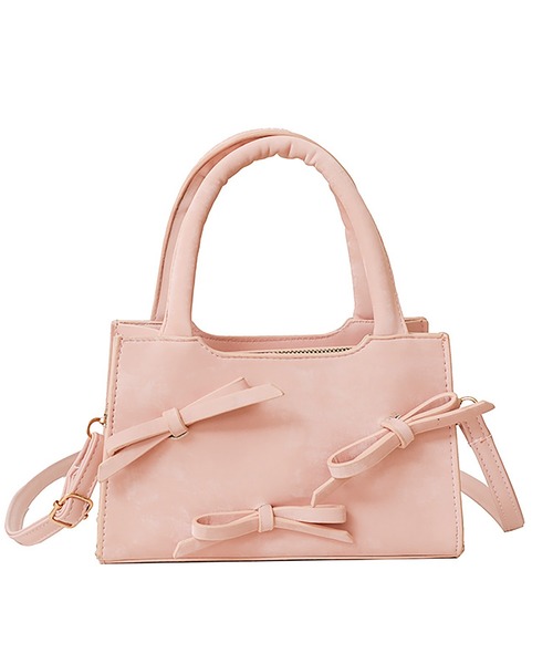 LAFFMO（ラフモ）の「3way リボンショルダーバッグ（ショルダーバッグ・レディース・ブラック/オフホワイト/ピンク/モカ・F）」の6枚目の写真