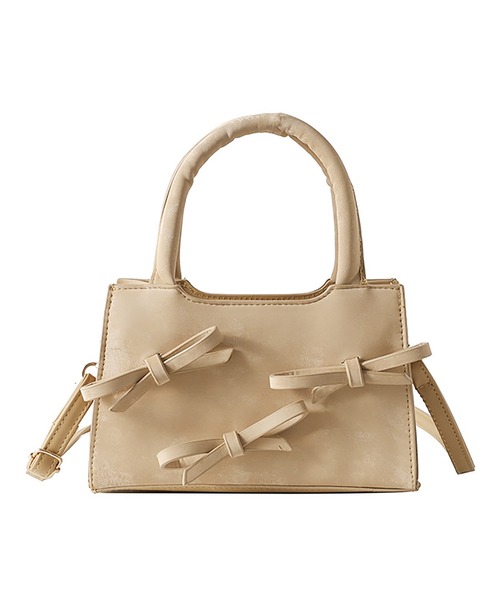 LAFFMO（ラフモ）の「3way リボンショルダーバッグ（ショルダーバッグ・レディース・ブラック/オフホワイト/ピンク/モカ・F）」の17枚目の写真