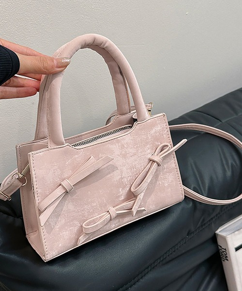 LAFFMO（ラフモ）の「3way リボンショルダーバッグ（ショルダーバッグ・レディース・ブラック/オフホワイト/ピンク/モカ・F）」の11枚目の写真