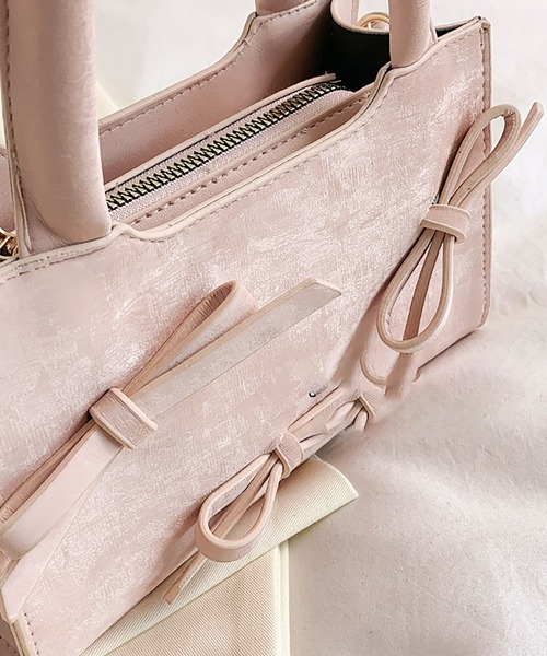 LAFFMO（ラフモ）の「3way リボンショルダーバッグ（ショルダーバッグ・レディース・ブラック/オフホワイト/ピンク/モカ・F）」の10枚目の写真