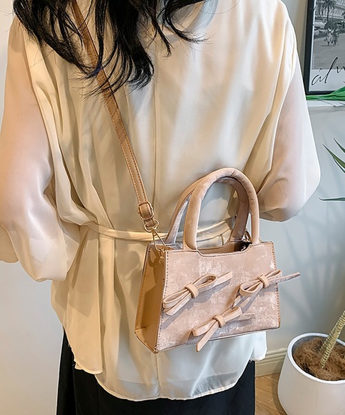 LAFFMO（ラフモ）の「3way リボンショルダーバッグ（ショルダーバッグ・レディース・ブラック/オフホワイト/ピンク/モカ・F）」の18枚目の写真