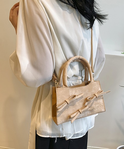 LAFFMO（ラフモ）の「3way リボンショルダーバッグ（ショルダーバッグ・レディース・ブラック/オフホワイト/ピンク/モカ・F）」の21枚目の写真